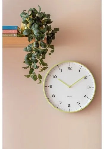 Karlsson 6011GR design ceas de perete galben, diametru 40 cm