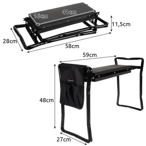 Scaun multifuncțional de grădină cu unelte Gardlov - 60x50x27 cm