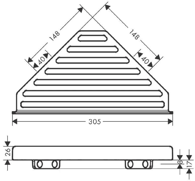 Etajera, Hansgrohe, AddStoris, negru mat