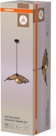Osram - Lampă suspendată cu cablu DECOR RATTAN 1xE27/15W/230V Ø 58 cm bej/negru