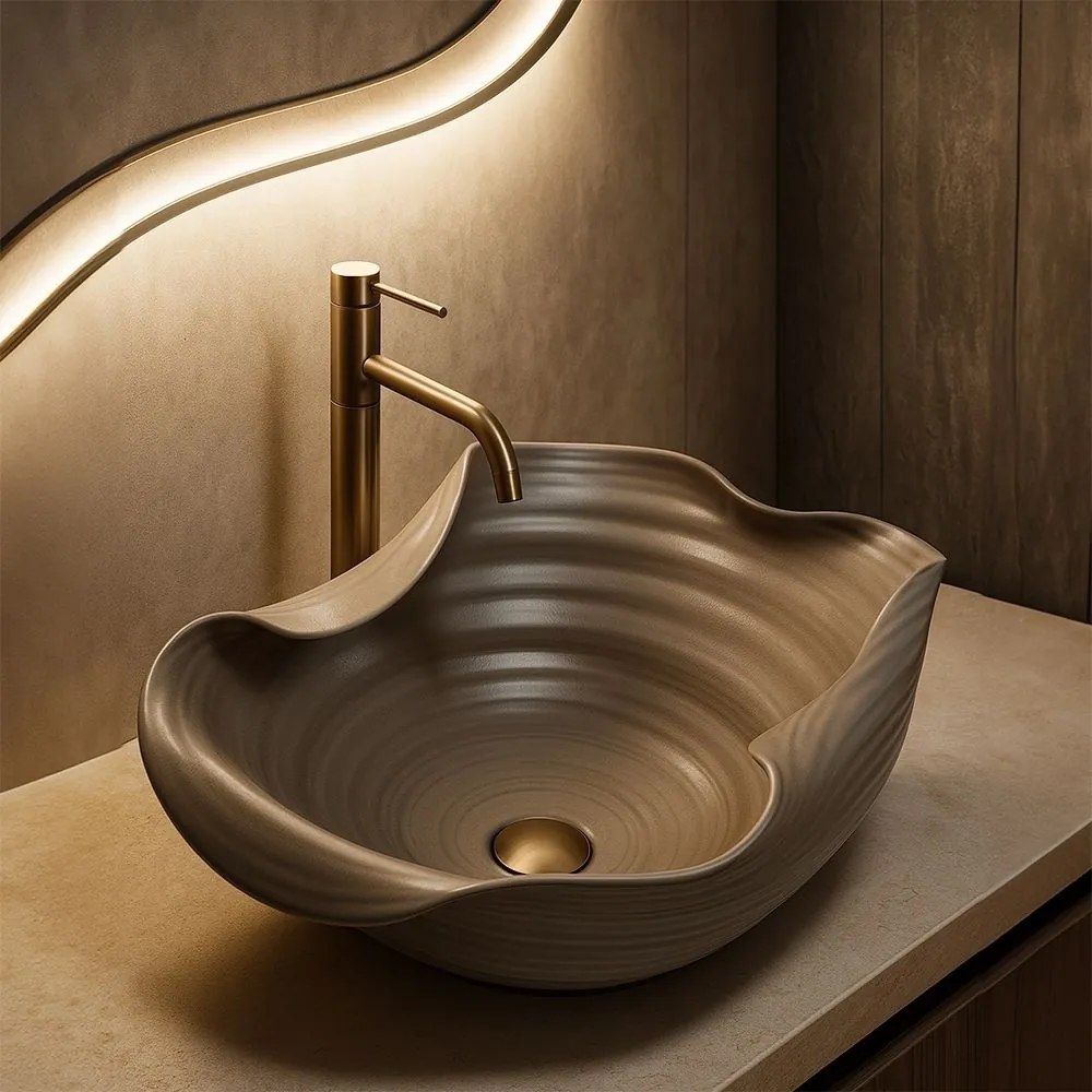 Lavoar ceramic pentru blat REA HM-66TB Handmade ART