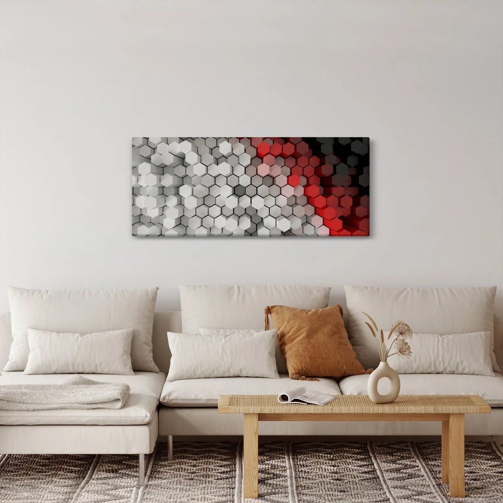 Tablou - 3D hexagoane (120x50 cm)