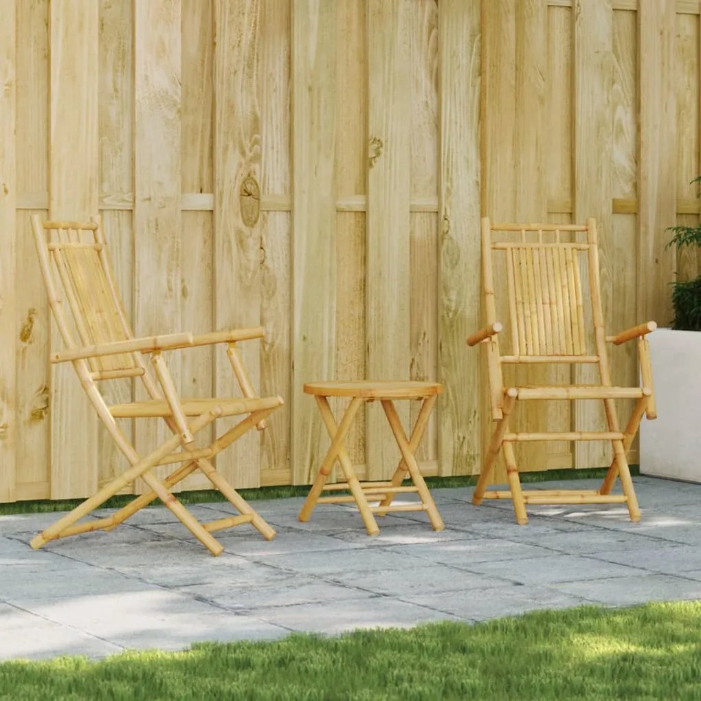 vidaXL Set mobilier bistro, 3 piese, bambus