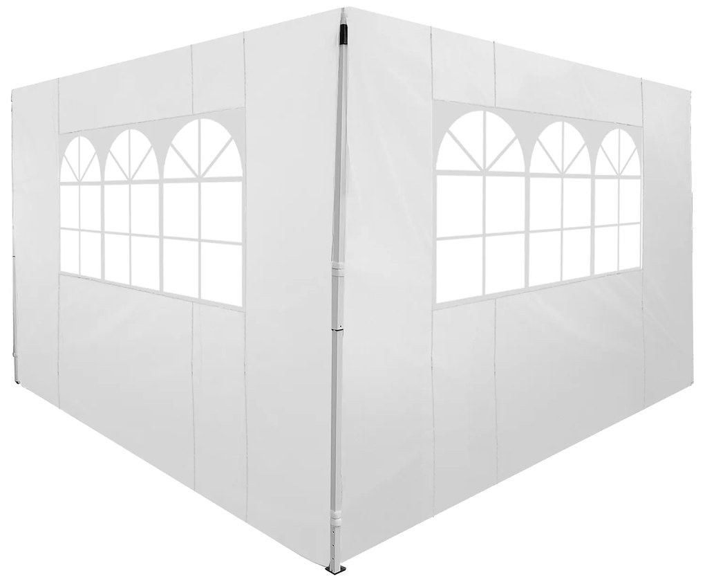Outsunny Panouri Laterale pentru Corturi Pop-Up, Set de 2, 3x2m, Protecție UV, Rezistent la Apă, Alb | Aosom Romania