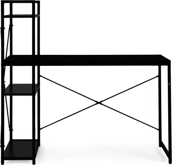 Birou cu raft LOFTY 120x60 cm, negru