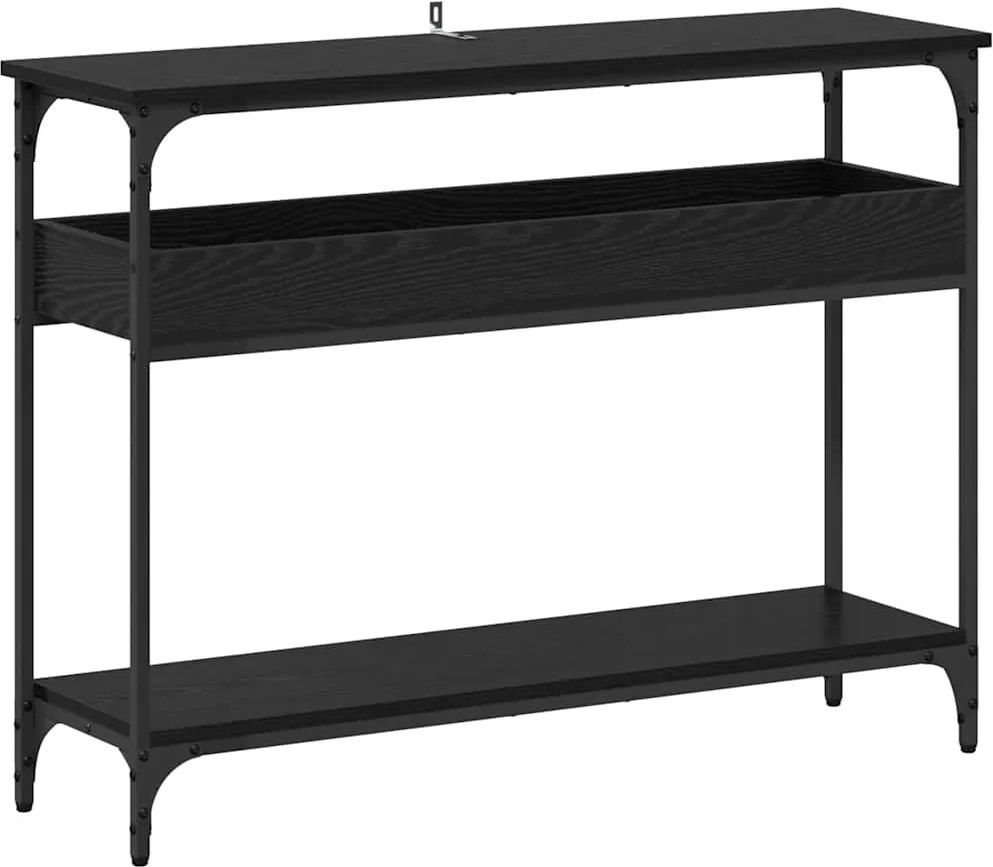 vidaXL Masă de consolă Stejar negru 100 x 29 x 75 cm Lemn compozit