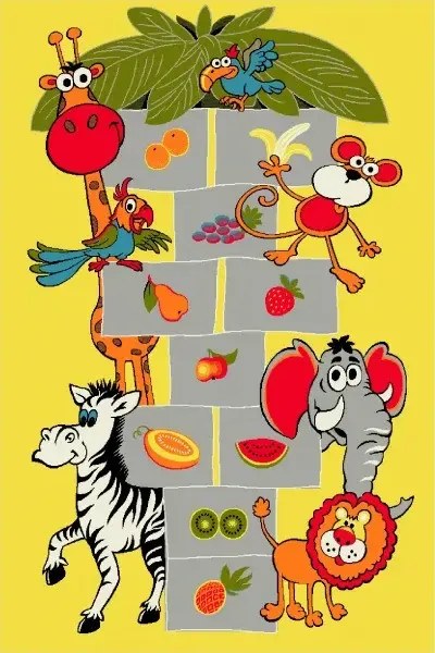 Covor galben cu Sotron pentru Copii  11120 Selectează mărime: 080 X 150