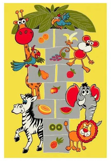 Covor galben cu Sotron pentru Copii  11120 Selectează mărime: 200 X 300