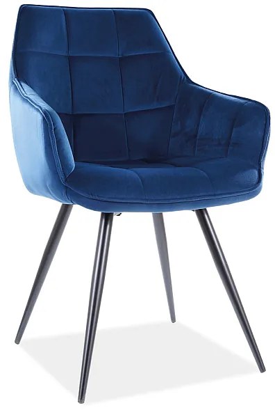 Scaun de sufragerie Leslee (Albastru marin + Negru). Promo -6%. 1050406