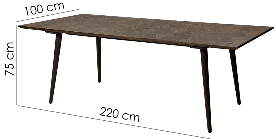 Masă de dining cu aspect de lemn de ulm 100x220 cm Diamond – DAN-FORM Denmark