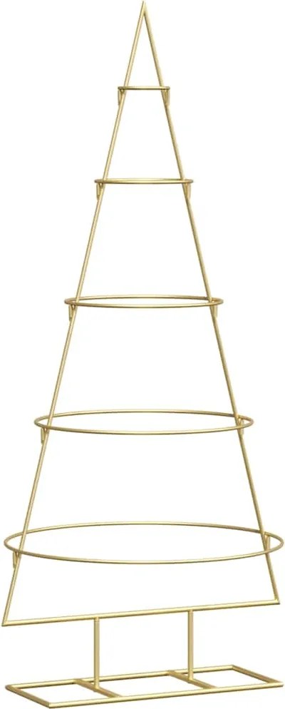 vidaXL Pom de Crăciun din metal Auriu 124,5 cm Oțel vopsit în pulbere