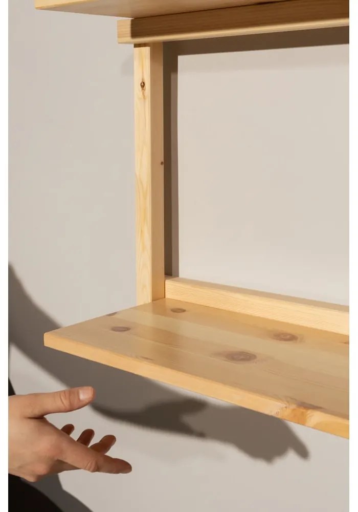 Bibliotecă de perete în culoare naturală din lemn de pin 192x127 cm Groove – Karup Design
