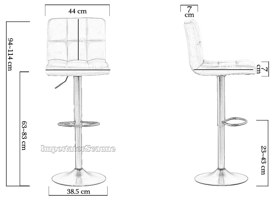 Scaun de bar negru confortabil din catifea cu design modern si baza metalica ABS 191B