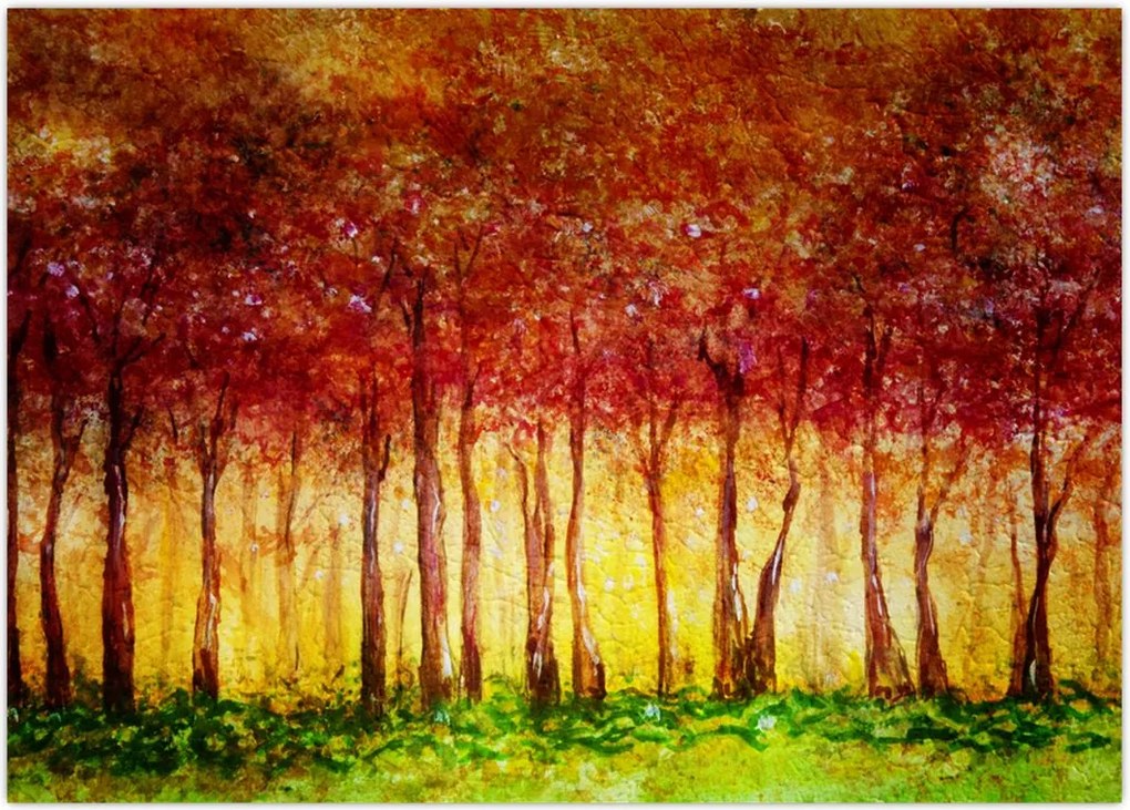 Tablou - Pictura pădurii cu frunziș (70x50 cm)