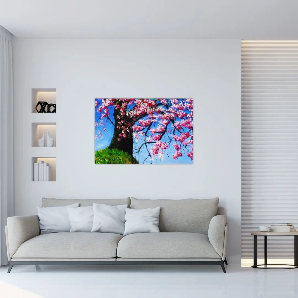 Tablou - Cireș înflorit - pictură (90x60 cm)