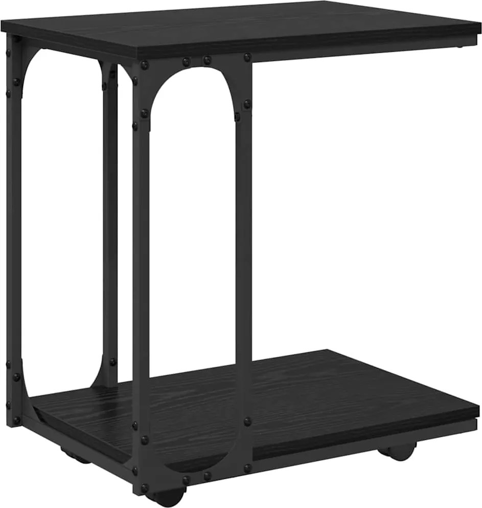 vidaXL Masă laterală Stejar Negru 50 x 35 x 55.5 cm Lemn compozit