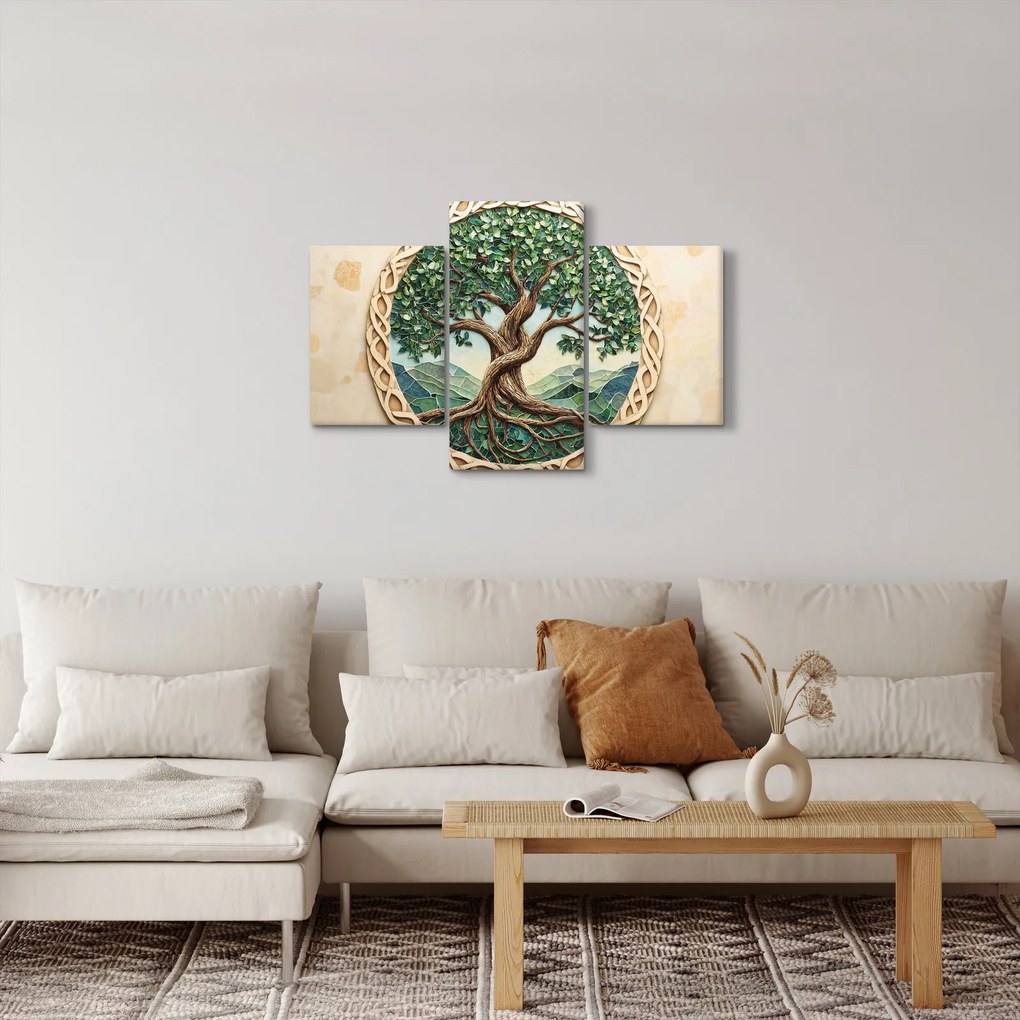 Tablou – Arborele vieții împletit (90x60 cm)