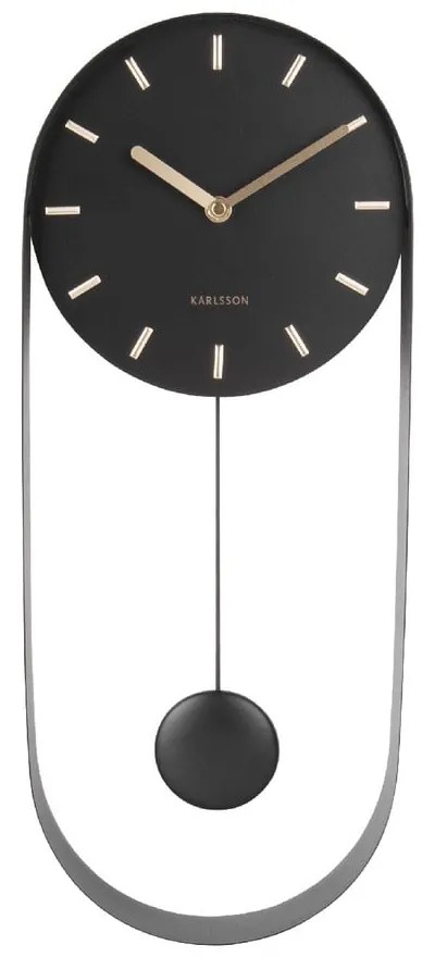 Ceas de perete cu pendul Karlsson Charm, negru