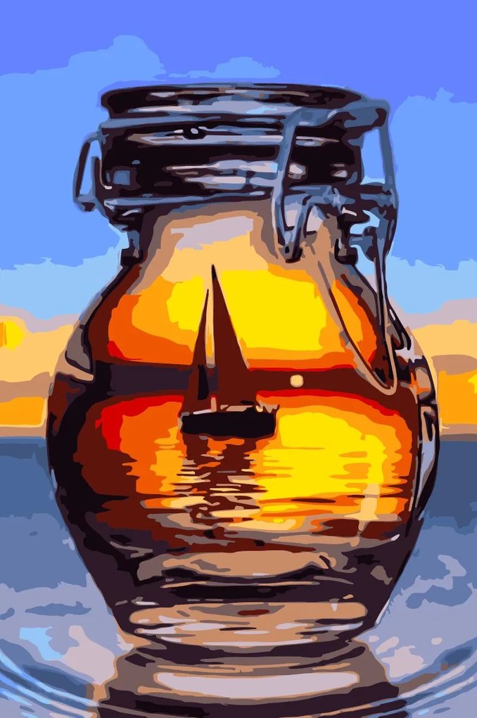 Pictura pe numere cu un cadru "Apusul" 50x40 cm
