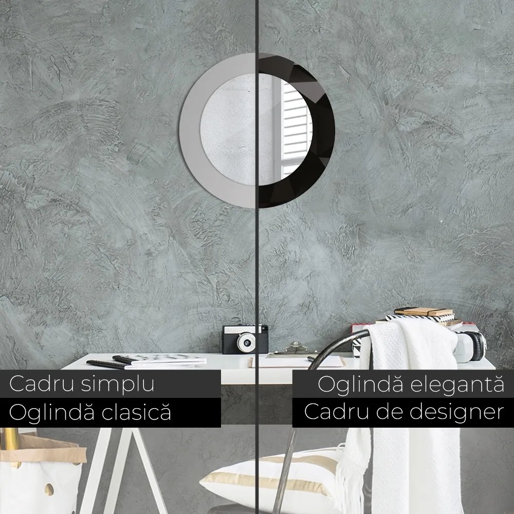 Decoratiuni perete cu oglinda Negru abstract