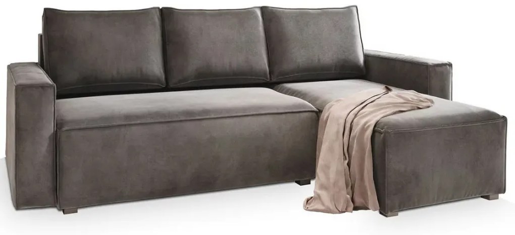 Canapea extensibila de colt CAVELO, gri inchis, reversibila