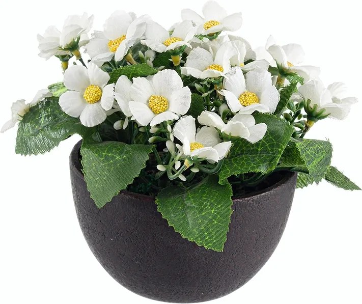 Flori artificiale albe in ghiveci Ø8x16h