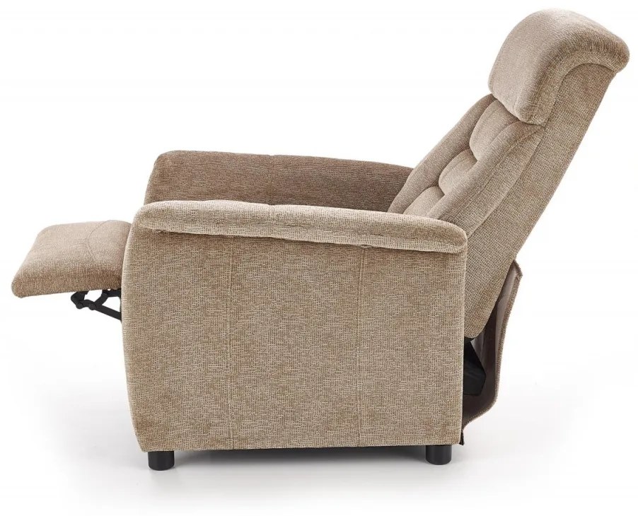 Fotoliu recliner Jordan stofa bej H106 cm