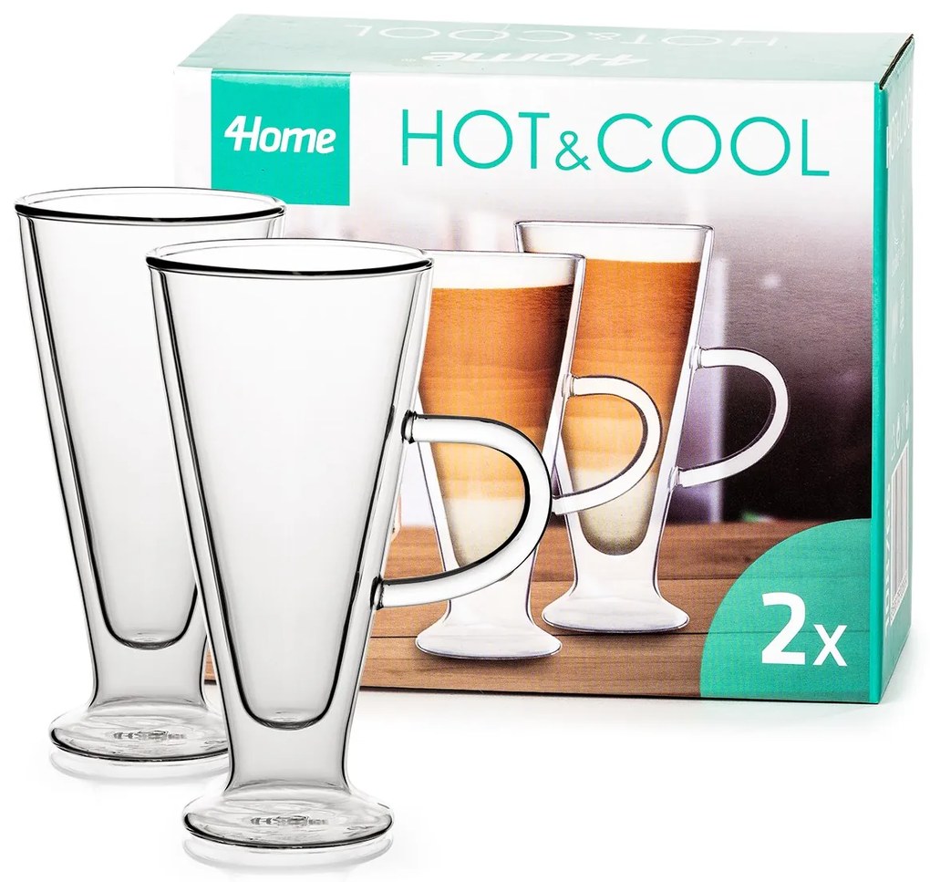 Pahare termo 4Home Latte Elegante Hot&Cool, 230ml, 2 buc.