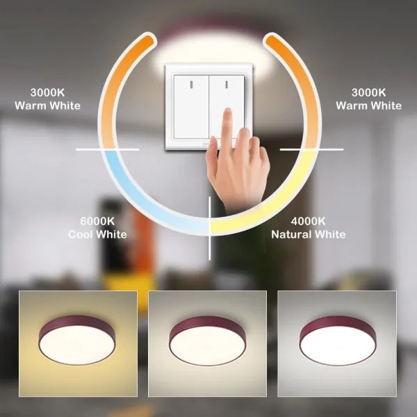 Brilagi - Plafonieră LED POOL/36W/230V 3000/4000/6000K 30 cm burgundiu