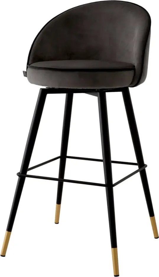 Set de 2 scaune de bar pivotante, design LUX, Bar Stool Cooper gri inchis