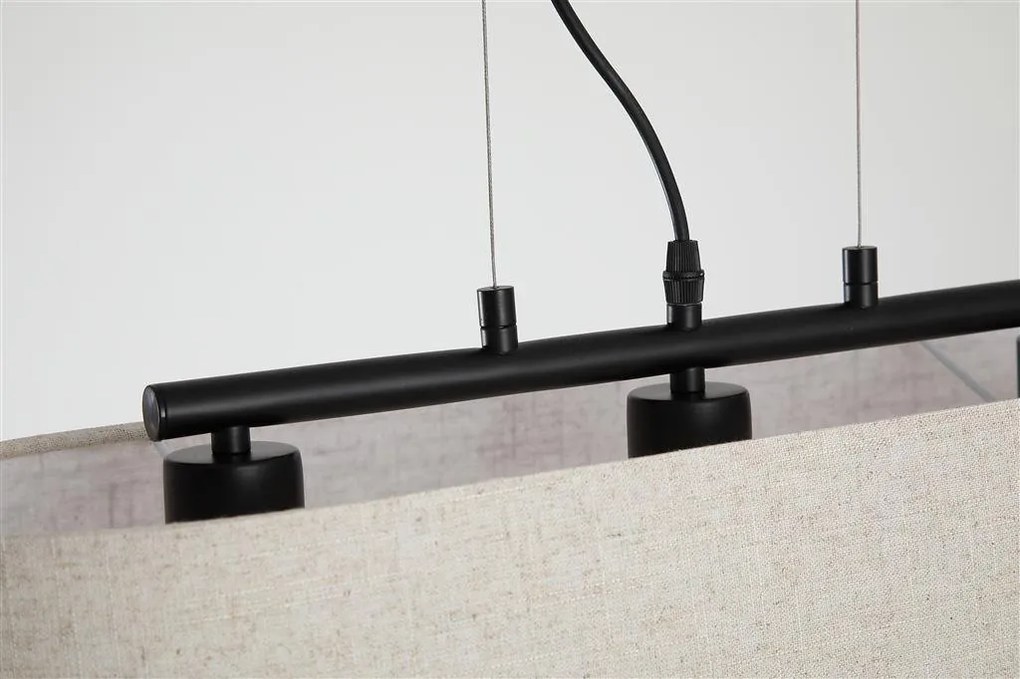 Lustra suspendata cu abajur oval in Hessian