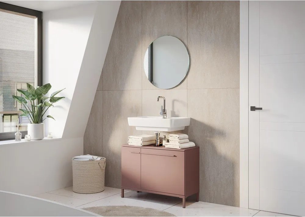 Dulap sub chiuvetă maro cu aspect mat 80x59 cm Laurino – Germania