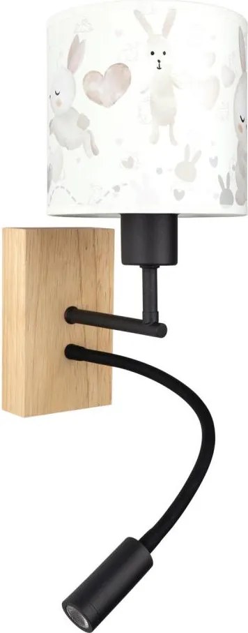 Brilagi - Lampă LED flexibilă BOBO WOOD 1xE27/25W/230V + LED/3W stejar/negru/alb/albastru regal