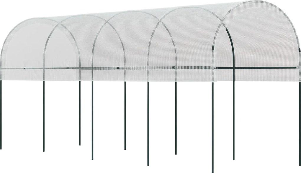 Outsunny Seră de grădină seră pentru roșii 4 x 1,20 x 1,70 m 5 arcade din oțel, pânză din PE | Aosom Romania