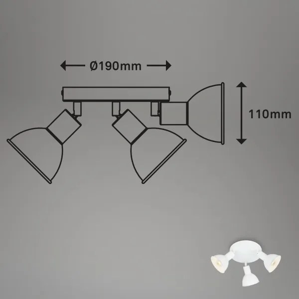 Spot Briloner 2674-036 RETRO 3xE14/25W/230V alb