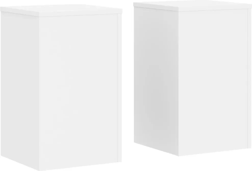 vidaXL Suporturi de plante, 2 buc., alb, 30x30x50 cm, lemn prelucrat