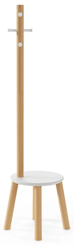 Cuier alb/în culoare naturală din lemn masiv de arbore de cauciuc Pillar – Umbra