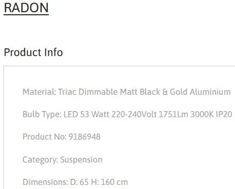 Lustra LED suspendata design modern RADON