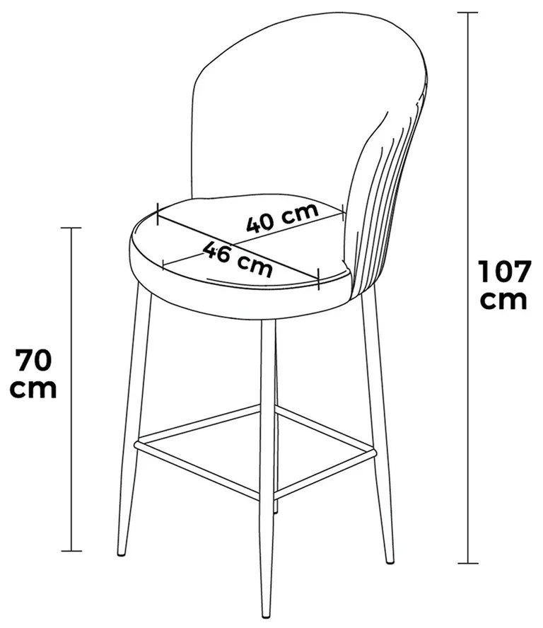 Set de scaune de bar Uras Grey, 4 buc.
