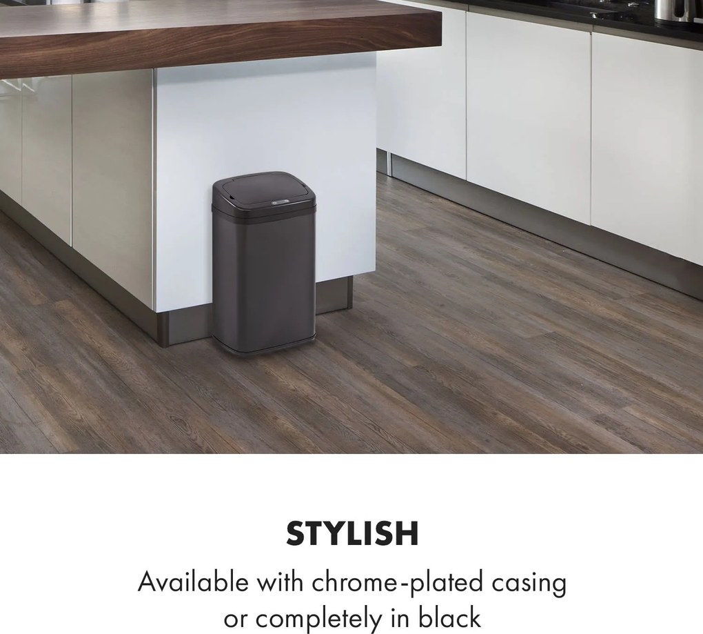 Klarstein Cleansmann, coș de gunoi, cu senzor, 30 de litri, pentru saci de gunoi, ABS, negru