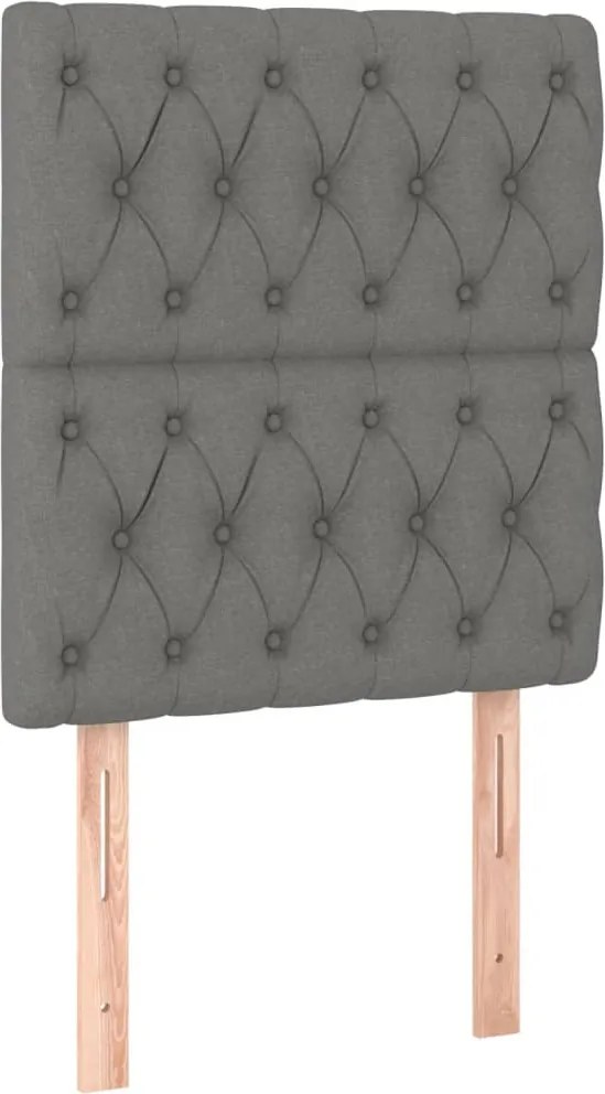 vidaXL Tăblie de pat gri închis 80x7x118/128 cm, material textil