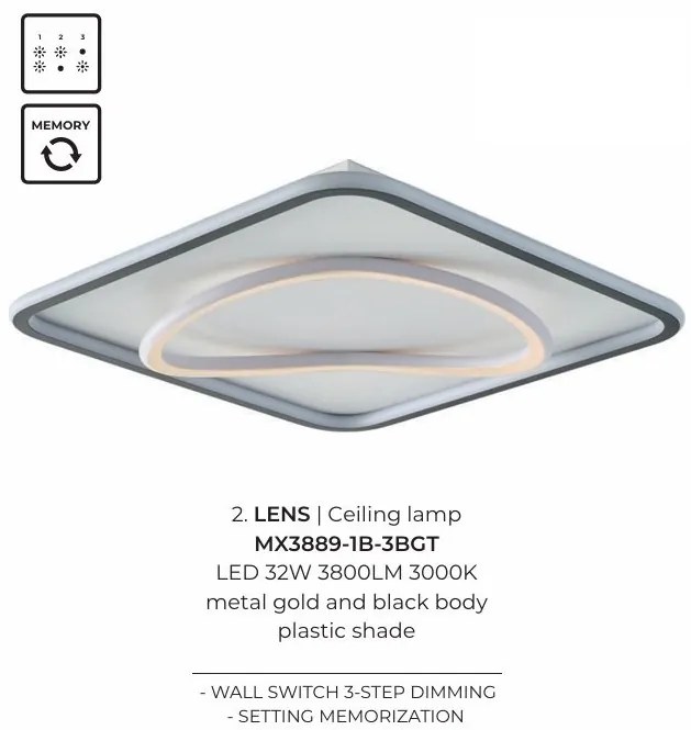 Plafoniera, Lustra aplicata LED design minimalist LENS