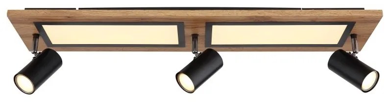Plafoniera LED cu 3 spoturi directionabile design industrial Ulla negru, alb