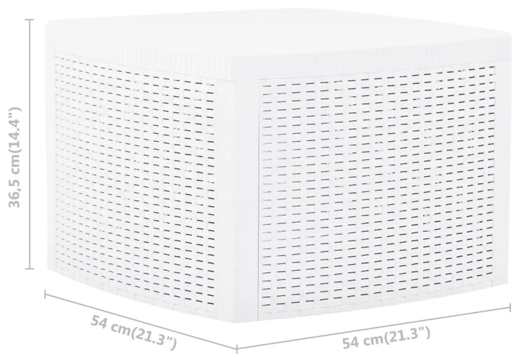 Masuta laterala, alb, 54 x 54 x 36,5 cm, plastic 1, Alb