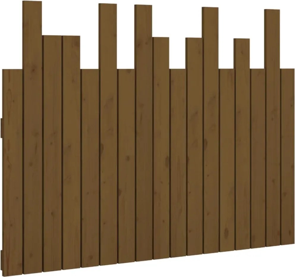vidaXL Tăblie de pat pentru perete, maro miere, 108x3x80 cm, lemn pin