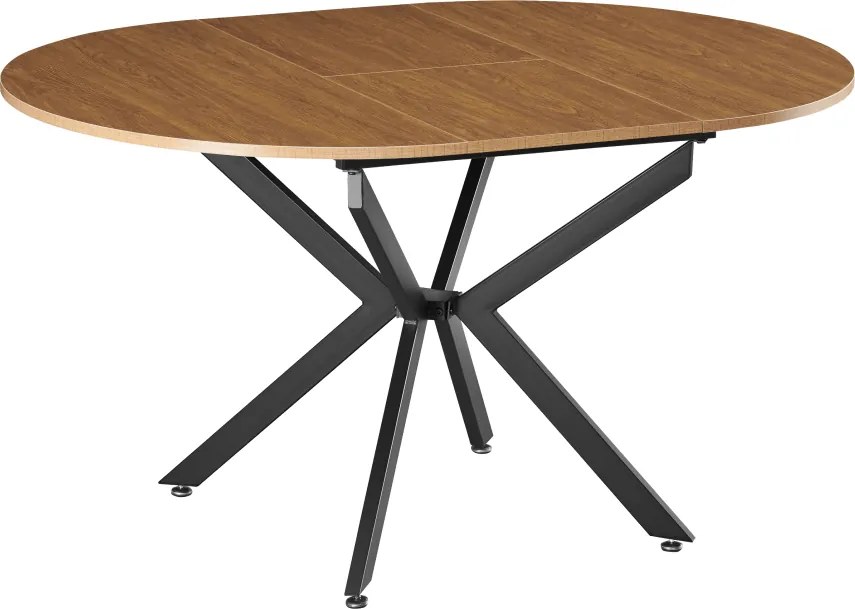 Masă extensibilă de dining, stejar deschis/neagră, 100x100-140x75 cm, ABERO TIP 1