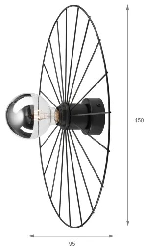 Aplică MONTANA 1xE27/15W/230V d. 45 cm negru