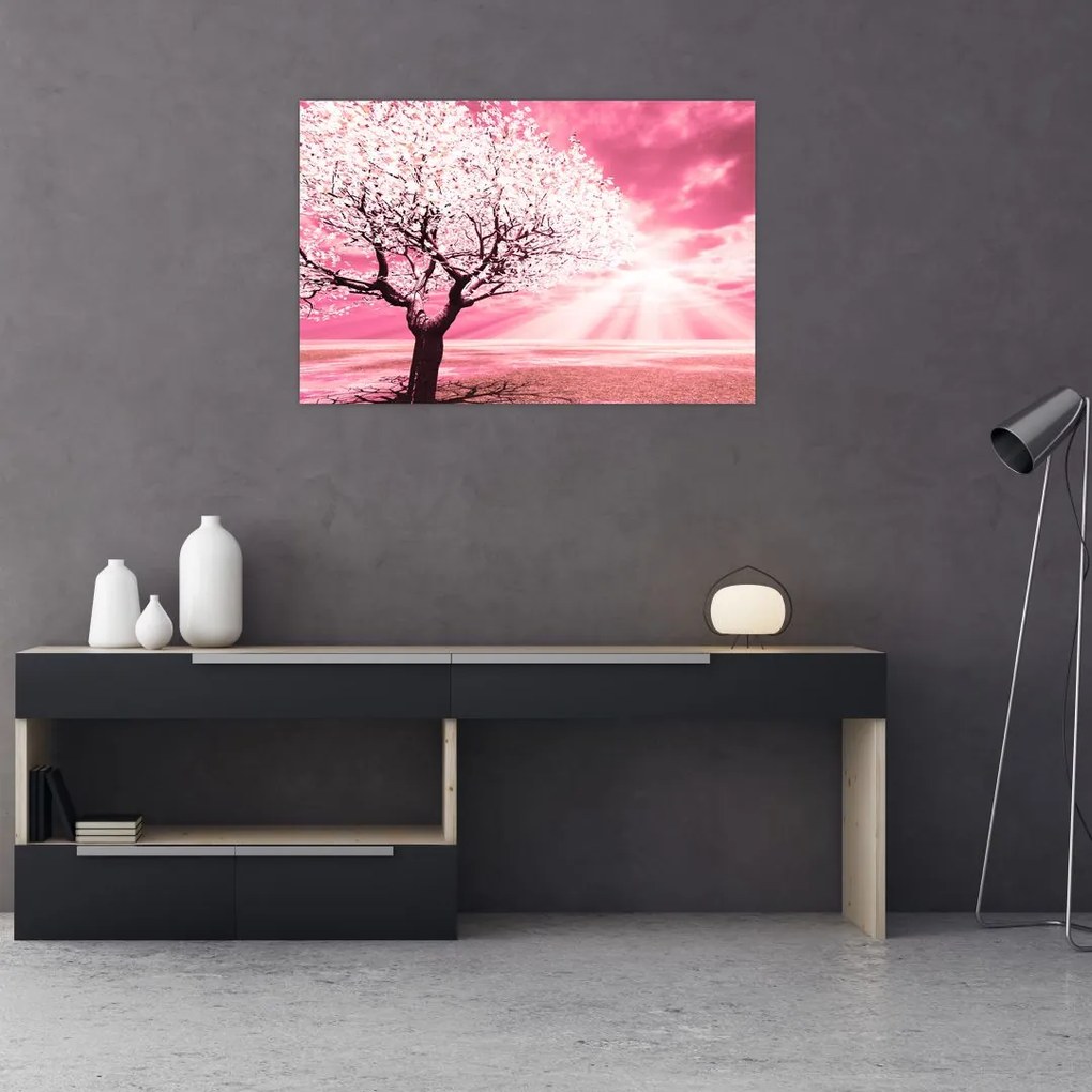 Tabloul cu pomul roz (90x60 cm)