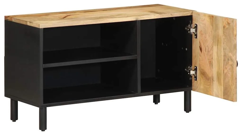 4018643 vidaXL Dulap TV, negru, 80x33,5x46 cm, lemn masiv de mango brut