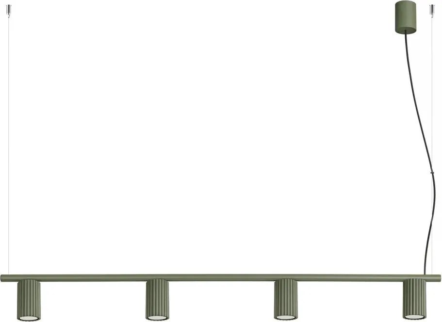 Sollux SL.2714 - Lustră suspendată pe cablu KARBON 4xGU10/10W/230V verde